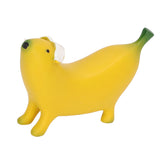 Banana Dog Sculpture Resin Funny Lovely Lightweight Banana Dog Art Decoration for Home Desktop S 8x6cm/3.1x2.4in - Rear View
