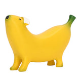 Banana Dog Sculpture Resin Funny Lovely Lightweight Banana Dog Art Decoration for Home Desktop S 8x6cm/3.1x2.4in