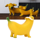 Banana Dog Sculpture Resin Funny Lovely Lightweight Banana Dog Art Decoration for Home Desktop S 8x6cm/3.1x2.4in