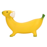 Banana Dog Sculpture Resin Funny Lovely Lightweight Banana Dog Art Decoration for Home Desktop M 13x8cm/5.1x3.1in