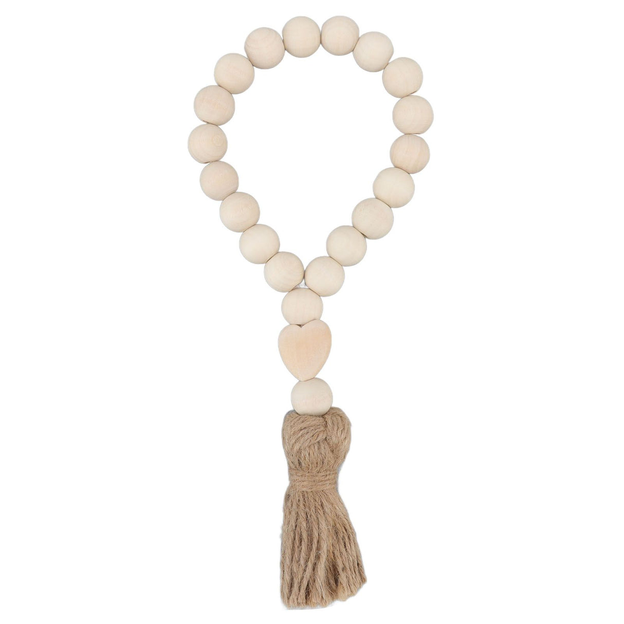 Farmhouse Beads Natural Hand Made DIY Multipurpose Wood Beads Garland with Tassels for Farmhouse Boho Country Decor
