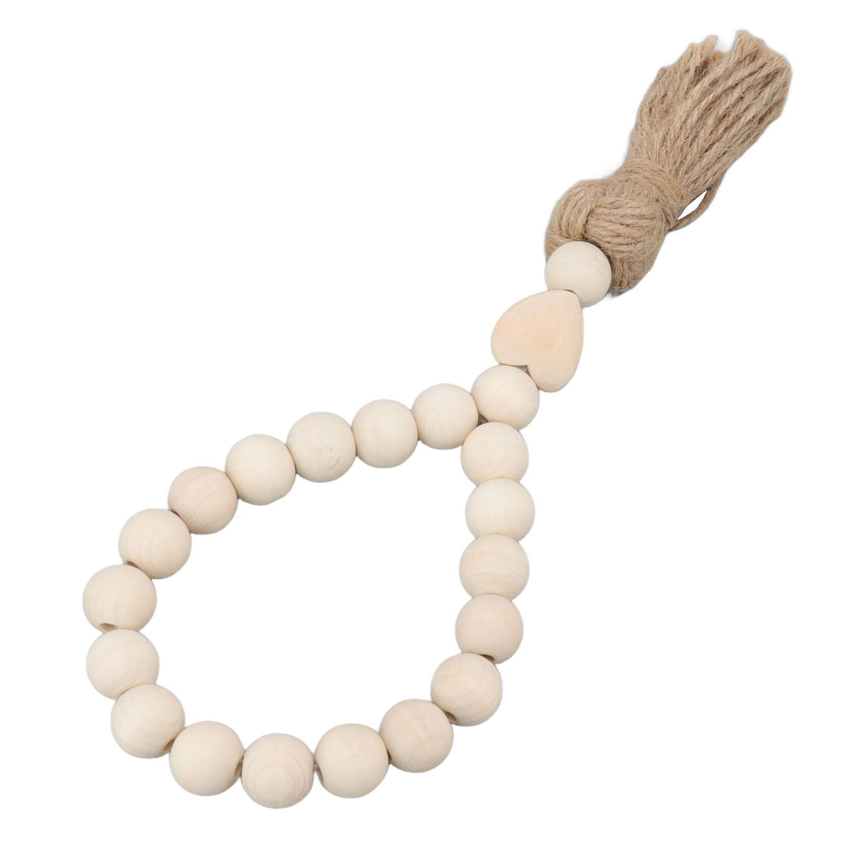 Farmhouse Beads Natural Hand Made DIY Multipurpose Wood Beads Garland with Tassels for Farmhouse Boho Country Decor
