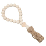 Farmhouse Beads Natural Hand Made DIY Multipurpose Wood Beads Garland with Tassels for Farmhouse Boho Country Decor