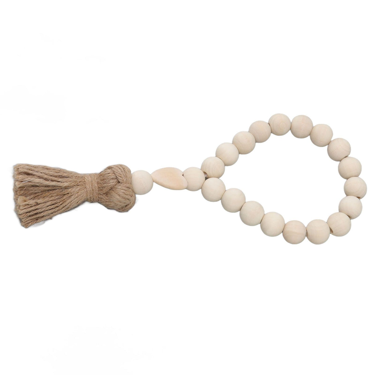 Farmhouse Beads Natural Hand Made DIY Multipurpose Wood Beads Garland with Tassels for Farmhouse Boho Country Decor