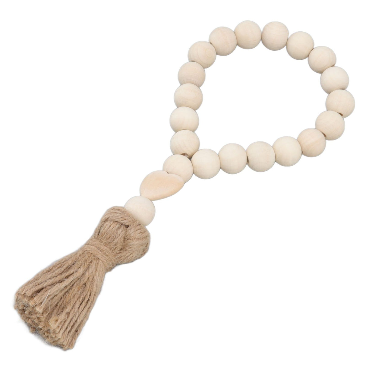 Farmhouse Beads Natural Hand Made DIY Multipurpose Wood Beads Garland with Tassels for Farmhouse Boho Country Decor