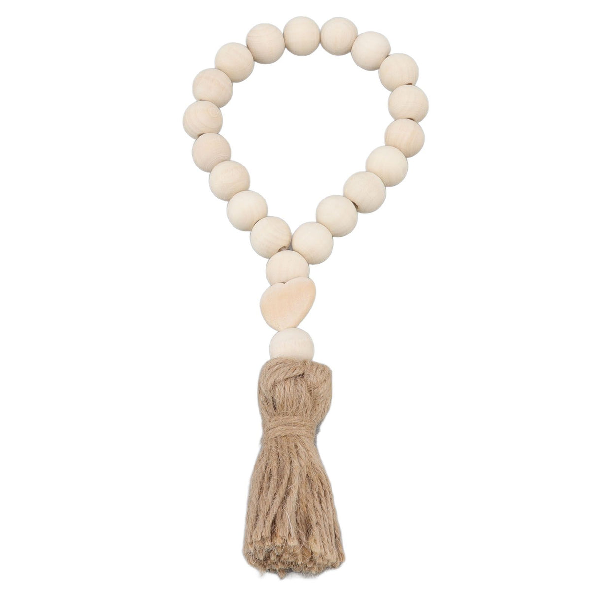 Farmhouse Beads Natural Hand Made DIY Multipurpose Wood Beads Garland with Tassels for Farmhouse Boho Country Decor