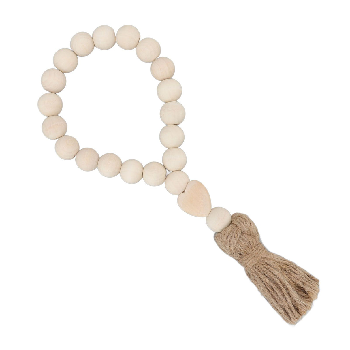 Farmhouse Beads Natural Hand Made DIY Multipurpose Wood Beads Garland with Tassels for Farmhouse Boho Country Decor