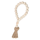 Farmhouse Beads Natural Hand Made DIY Multipurpose Wood Beads Garland with Tassels for Farmhouse Boho Country Decor