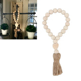 Farmhouse Beads Natural Hand Made DIY Multipurpose Wood Beads Garland with Tassels for Farmhouse Boho Country Decor - Extra Image