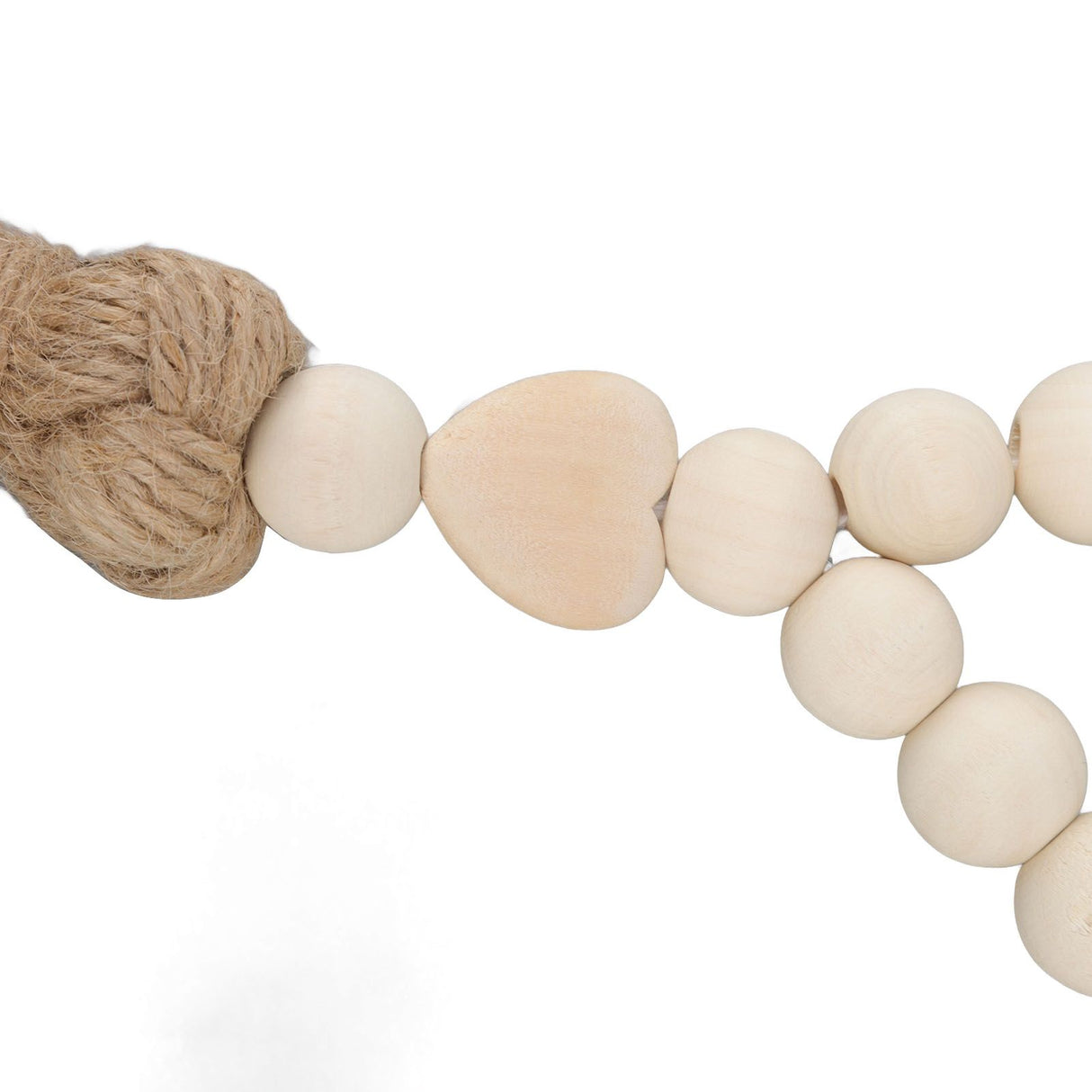 Farmhouse Beads Natural Hand Made DIY Multipurpose Wood Beads Garland with Tassels for Farmhouse Boho Country Decor