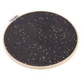 Brooch Display Black Bamboo Faux Leather 22cm Diameter Space Saving Decorative Practical Jewelry Storage Display - Front View