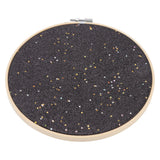 Brooch Display Black Bamboo Faux Leather 22cm Diameter Space Saving Decorative Practical Jewelry Storage Display - Side View