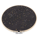 Brooch Display Black Bamboo Faux Leather 22cm Diameter Space Saving Decorative Practical Jewelry Storage Display - Close-Up Angle