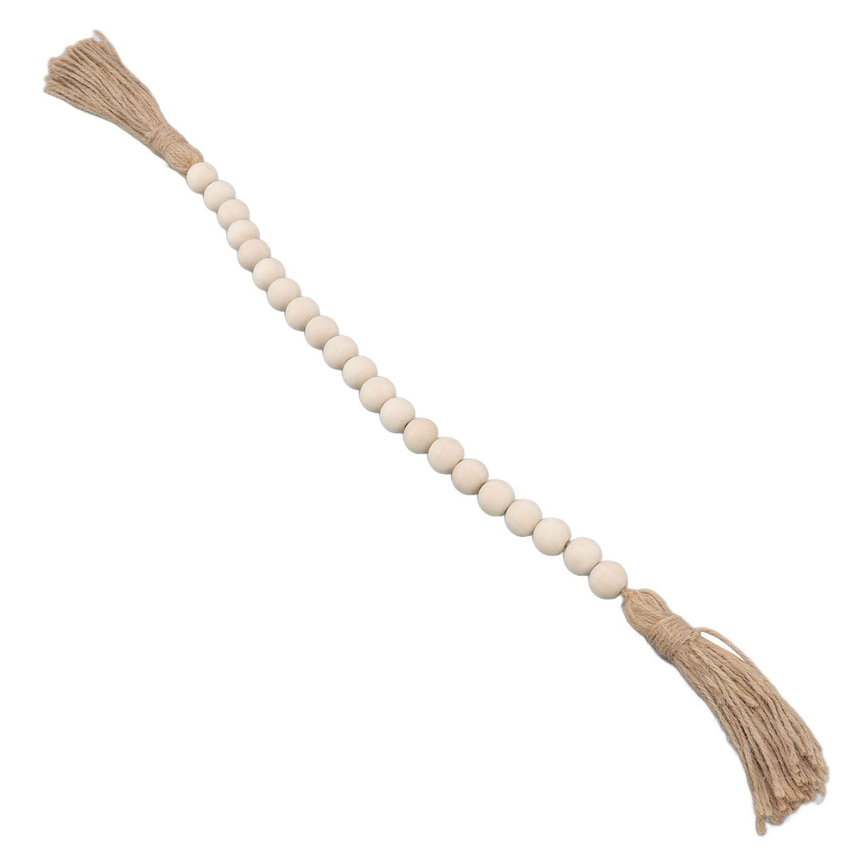 Natural Wood Bead Garland Hand Made Wall Hanging Bead Decoration with Tassels for Gifts Ornaments