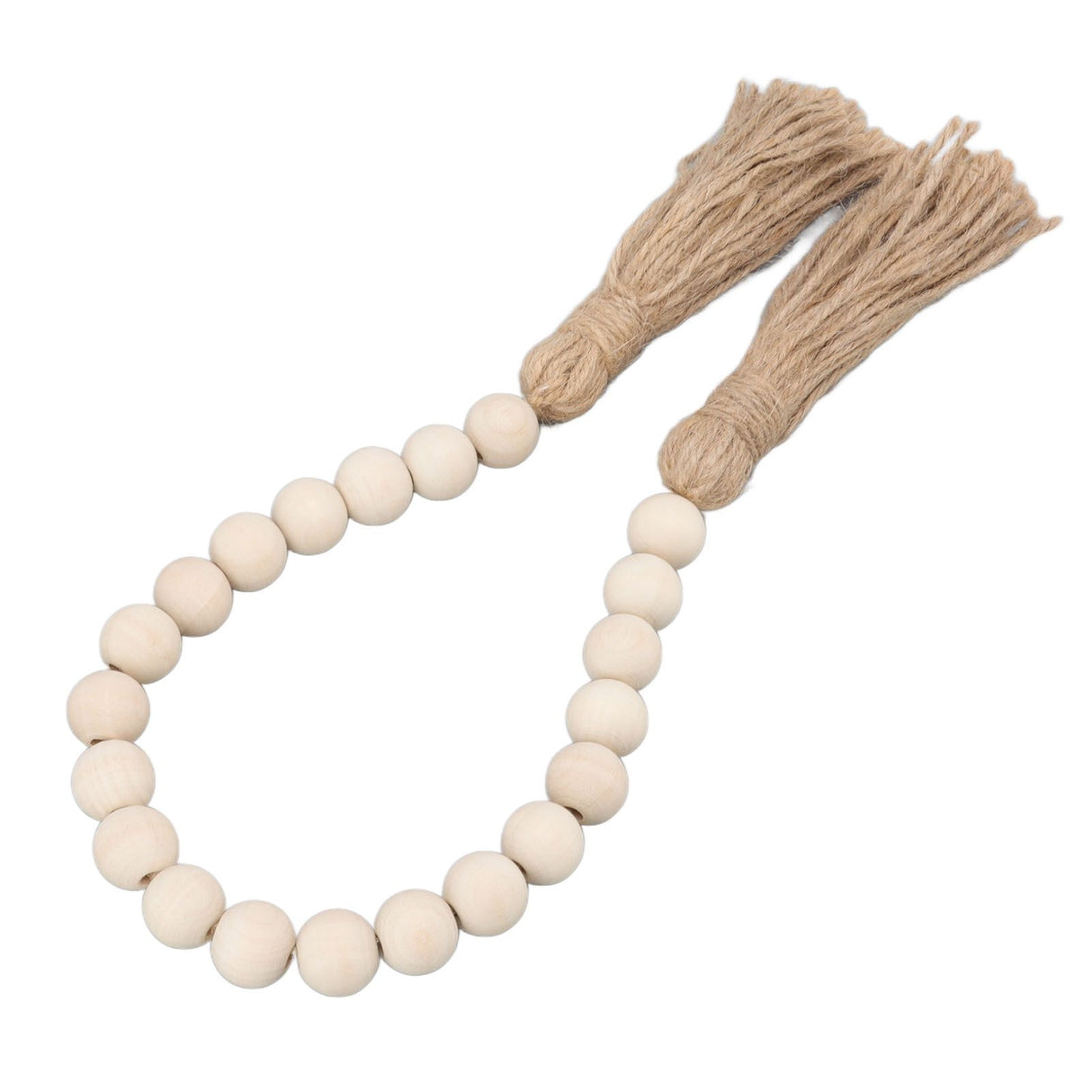 Natural Wood Bead Garland Hand Made Wall Hanging Bead Decoration with Tassels for Gifts Ornaments
