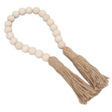 Natural Wood Bead Garland Hand Made Wall Hanging Bead Decoration with Tassels for Gifts Ornaments