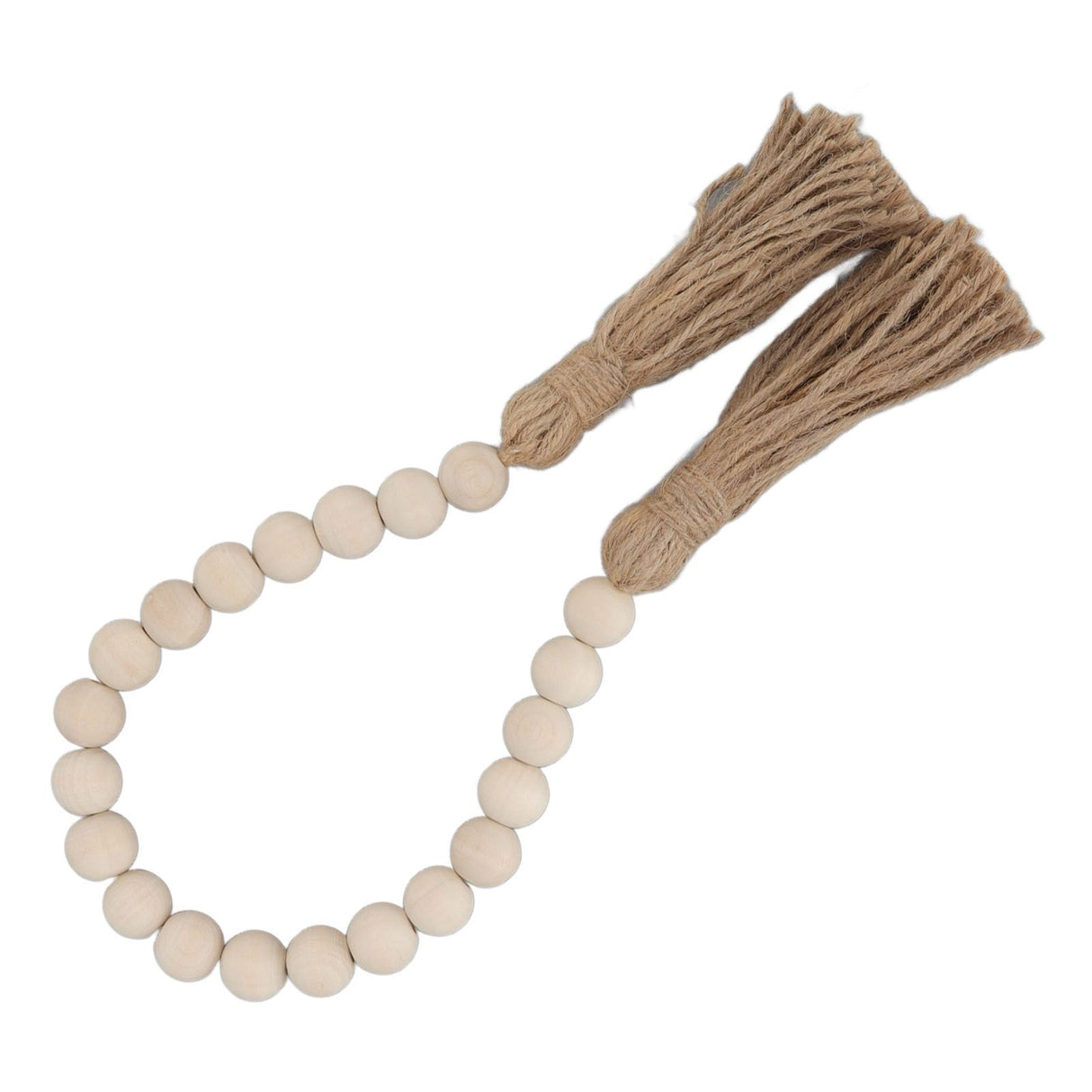 Natural Wood Bead Garland Hand Made Wall Hanging Bead Decoration with Tassels for Gifts Ornaments