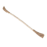 Natural Wood Bead Garland Hand Made Wall Hanging Bead Decoration with Tassels for Gifts Ornaments - Extra Image