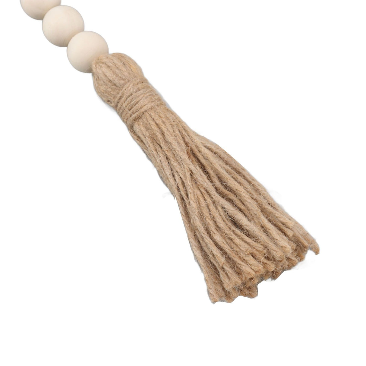 Natural Wood Bead Garland Hand Made Wall Hanging Bead Decoration with Tassels for Gifts Ornaments
