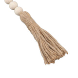 Natural Wood Bead Garland Hand Made Wall Hanging Bead Decoration with Tassels for Gifts Ornaments