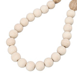 Natural Wood Bead Garland Hand Made Wall Hanging Bead Decoration with Tassels for Gifts Ornaments