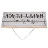 Decorative Wooden Sign Novel Waterproof Table Sign Hanging Decoration with Happy Place for Courtyard