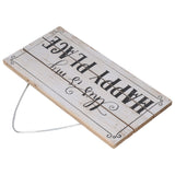 Decorative Wooden Sign Novel Waterproof Table Sign Hanging Decoration with Happy Place for Courtyard - Top-Down View