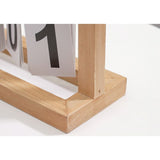 Wooden Desk Calendar Flip Chart Page Turning Calendar Reusable Home Calendar Ornament Wood Color - Close-Up Angle