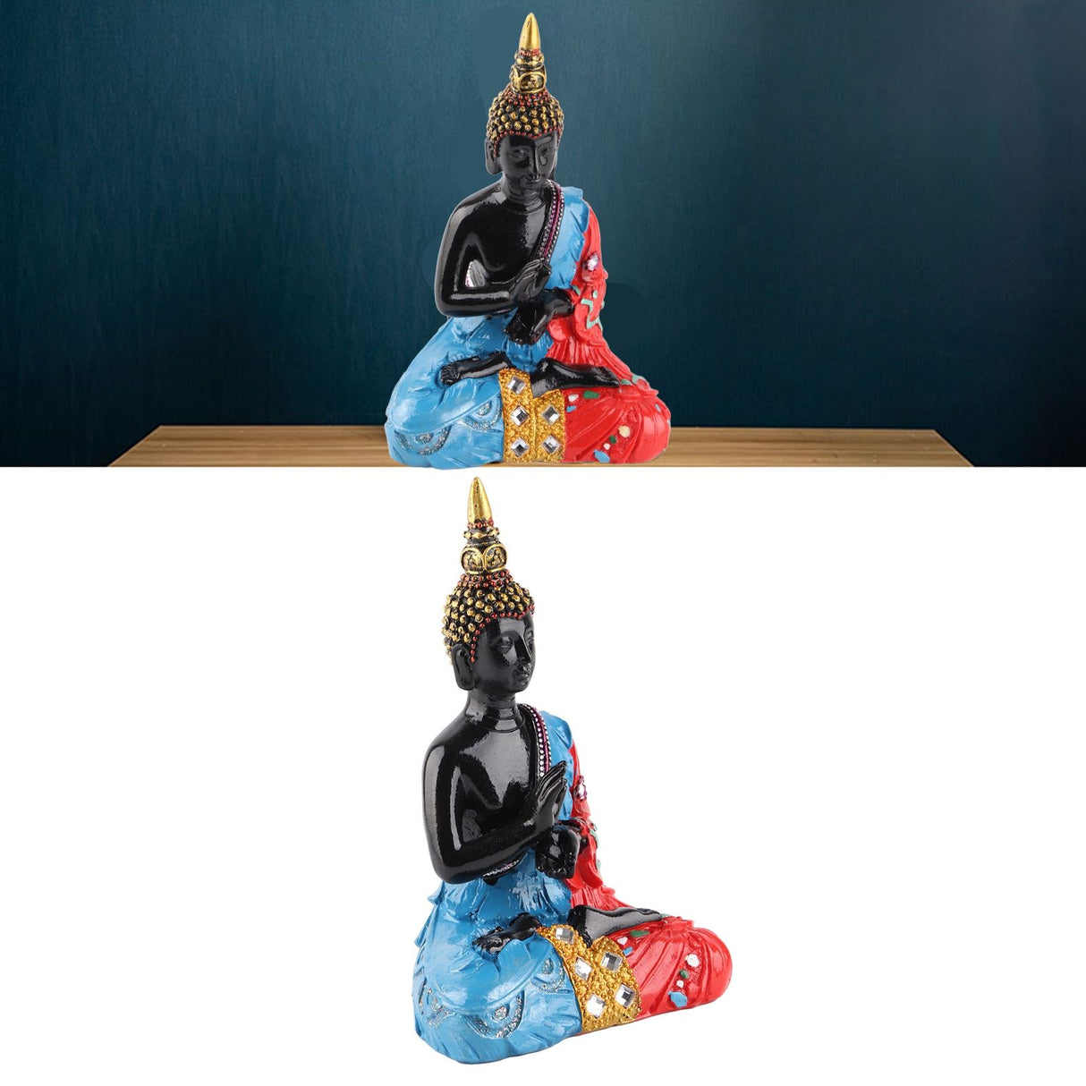 Thai Reclining Buddha Statue Ornament Positive Energy Handcrafted Resin Buddhist Figurine for Home Decoration