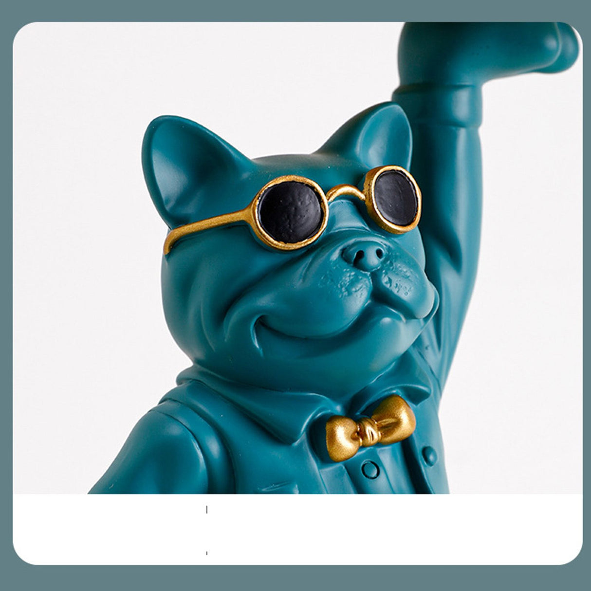Bulldog Desk Storage Tray Statue Beautiful Handcrafted Resin Bulldog Storage Key Tray for Home Porch Green Dogs
