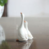Simulation Duck Toy Synthetic Resin Mother and Baby Duck Model for Household Tabletop Living Room Ornament S - 45-Degree Angle
