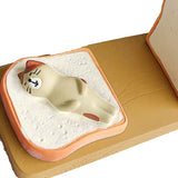 Toast Tablet Stand Holder Resin Cute Fun Desktop Cell Phone Stand Holder for Watching Dramas Square Toast Cat Holder