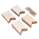 48Pcs Unfinished Hanging Wood Sign Poplar Plywood Blank Wooden Plaque with Ropes for Pyrography Painting Writing - Front View