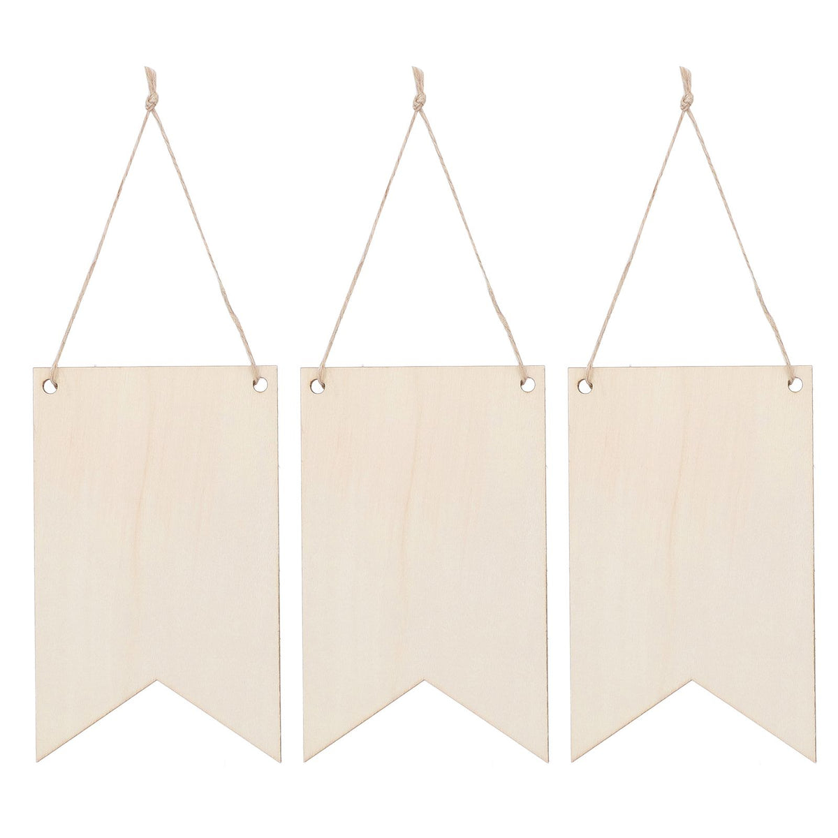 48Pcs Unfinished Hanging Wood Sign Poplar Plywood Blank Wooden Plaque with Ropes for Pyrography Painting Writing