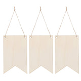 48Pcs Unfinished Hanging Wood Sign Poplar Plywood Blank Wooden Plaque with Ropes for Pyrography Painting Writing - 45-Degree Angle