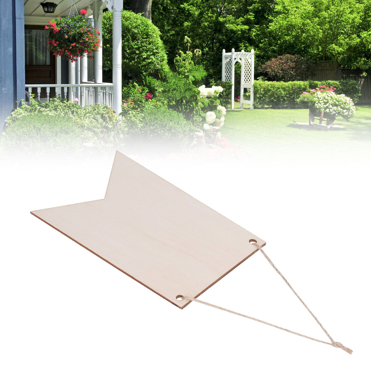 48Pcs Unfinished Hanging Wood Sign Poplar Plywood Blank Wooden Plaque with Ropes for Pyrography Painting Writing