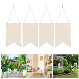 48Pcs Unfinished Hanging Wood Sign Poplar Plywood Blank Wooden Plaque with Ropes for Pyrography Painting Writing