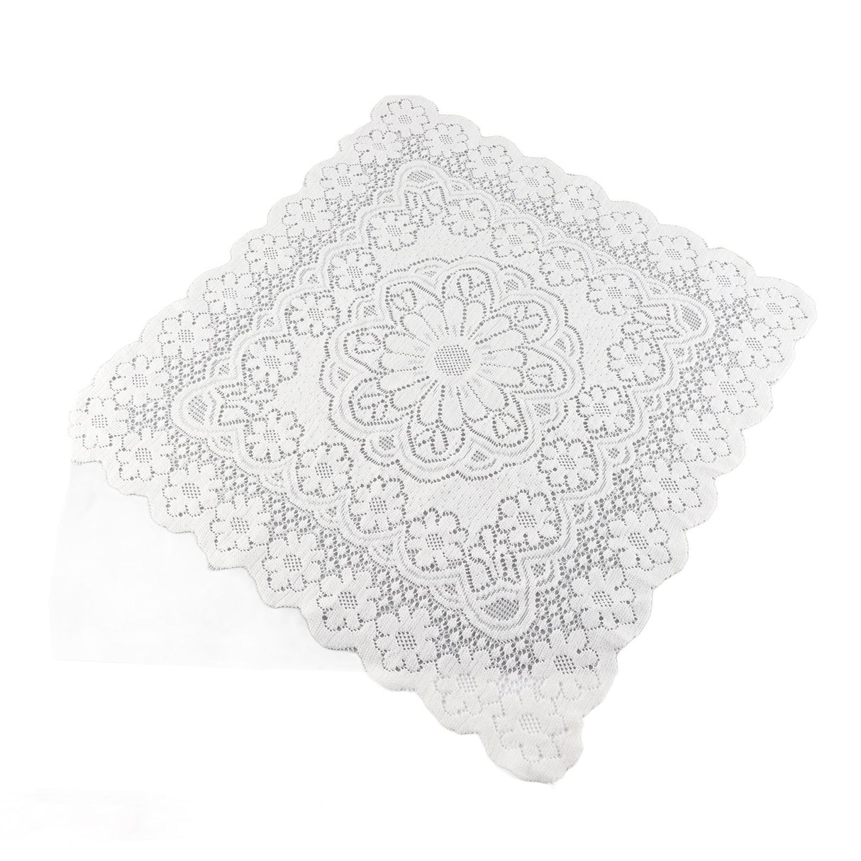Lace Tablecloth Hollow Pattern Soft Comfortable Simple Lace Decorative Background Cloth for Home Cafe White Lace 60x60cm