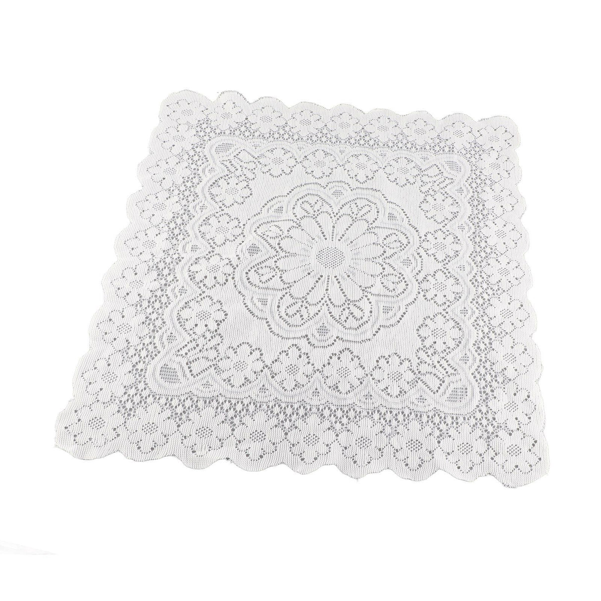 Lace Tablecloth Hollow Pattern Soft Comfortable Simple Lace Decorative Background Cloth for Home Cafe White Lace 60x60cm