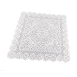 Lace Tablecloth Hollow Pattern Soft Comfortable Simple Lace Decorative Background Cloth for Home Cafe White Lace 60x60cm - Side View