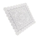 Lace Tablecloth Hollow Pattern Soft Comfortable Simple Lace Decorative Background Cloth for Home Cafe White Lace 60x60cm - 45-Degree Angle