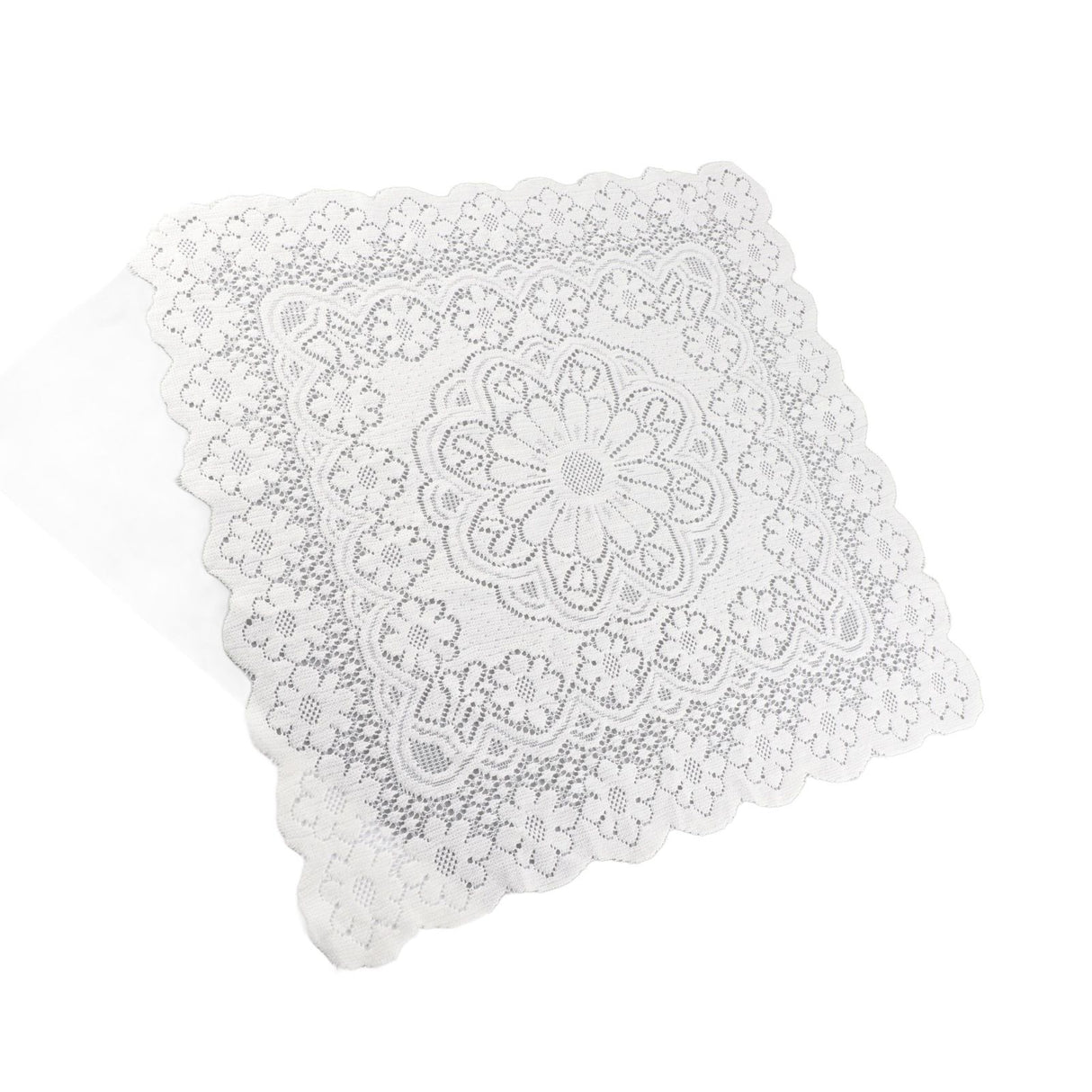Lace Tablecloth Hollow Pattern Soft Comfortable Simple Lace Decorative Background Cloth for Home Cafe White Lace 60x60cm
