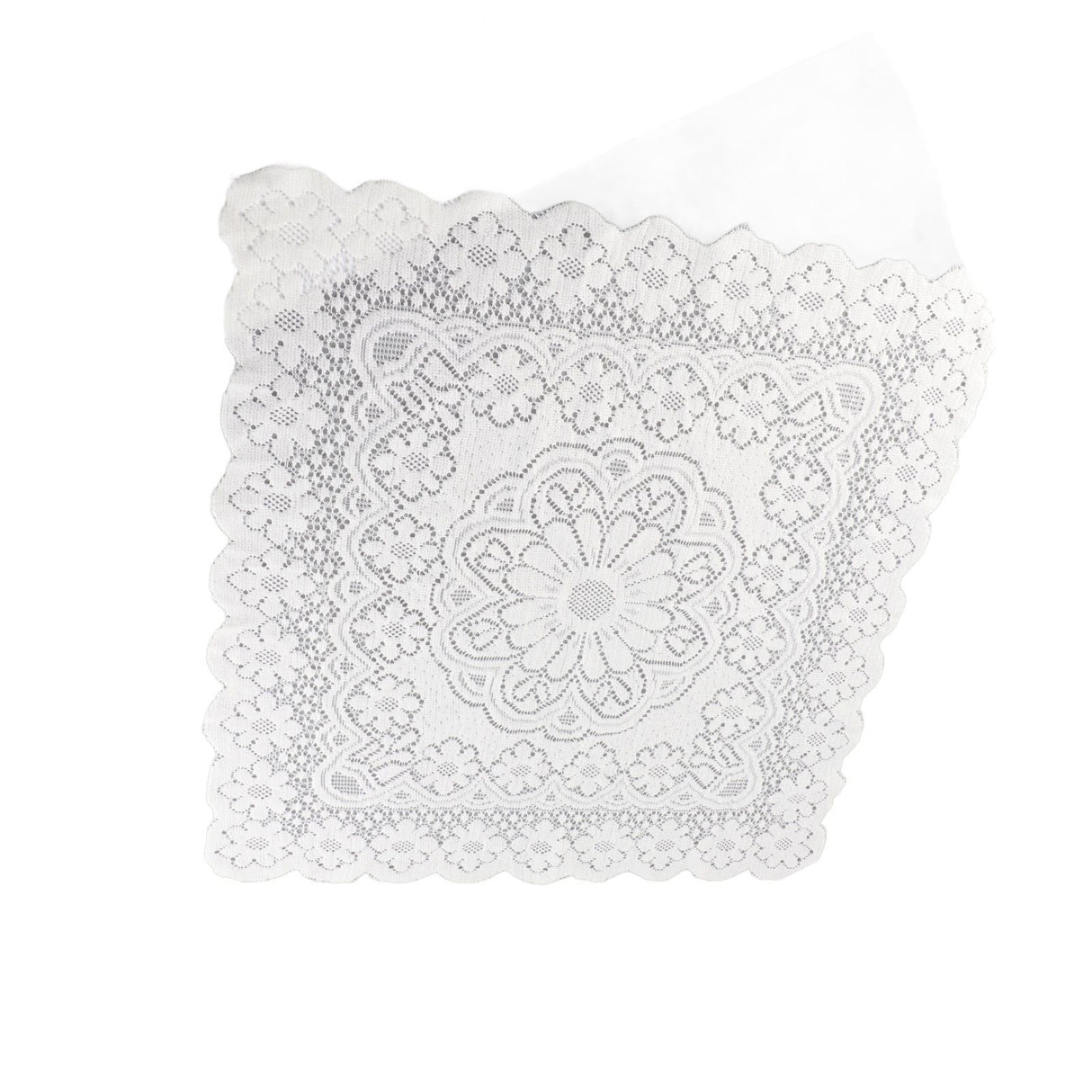 Lace Tablecloth Hollow Pattern Soft Comfortable Simple Lace Decorative Background Cloth for Home Cafe White Lace 60x60cm