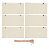 6pcs Blank Wooden Plaque Rectangle Decorative DIY Unfinished Wood Sign with Holes for Coffee Shop