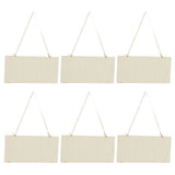 6pcs Blank Wooden Plaque Rectangle Decorative DIY Unfinished Wood Sign with Holes for Coffee Shop