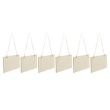 6pcs Blank Wooden Plaque Rectangle Decorative DIY Unfinished Wood Sign with Holes for Coffee Shop - Top-Down View