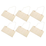6pcs Blank Wooden Plaque Rectangle Decorative DIY Unfinished Wood Sign with Holes for Coffee Shop