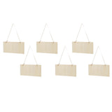 6pcs Blank Wooden Plaque Rectangle Decorative DIY Unfinished Wood Sign with Holes for Coffee Shop