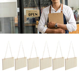 6pcs Blank Wooden Plaque Rectangle Decorative DIY Unfinished Wood Sign with Holes for Coffee Shop