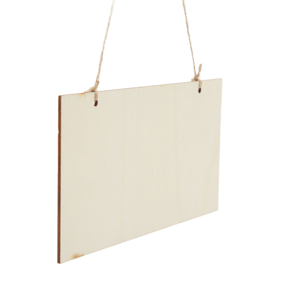 6pcs Blank Wooden Plaque Rectangle Decorative DIY Unfinished Wood Sign with Holes for Coffee Shop